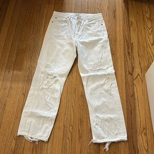 Agolde white distressed jeans